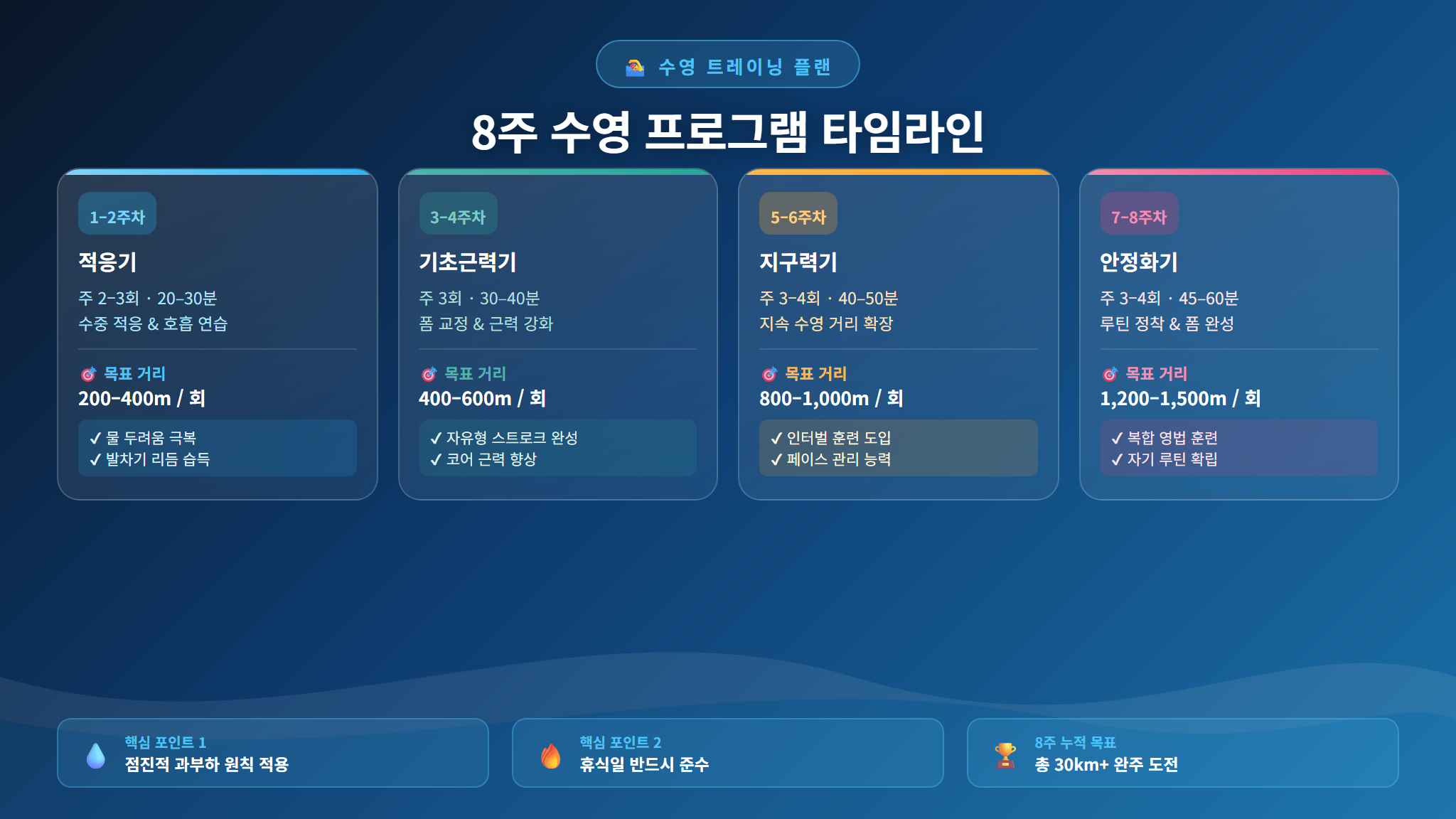 허리 건강을 위한 8주 수영 프로그램 로드맵