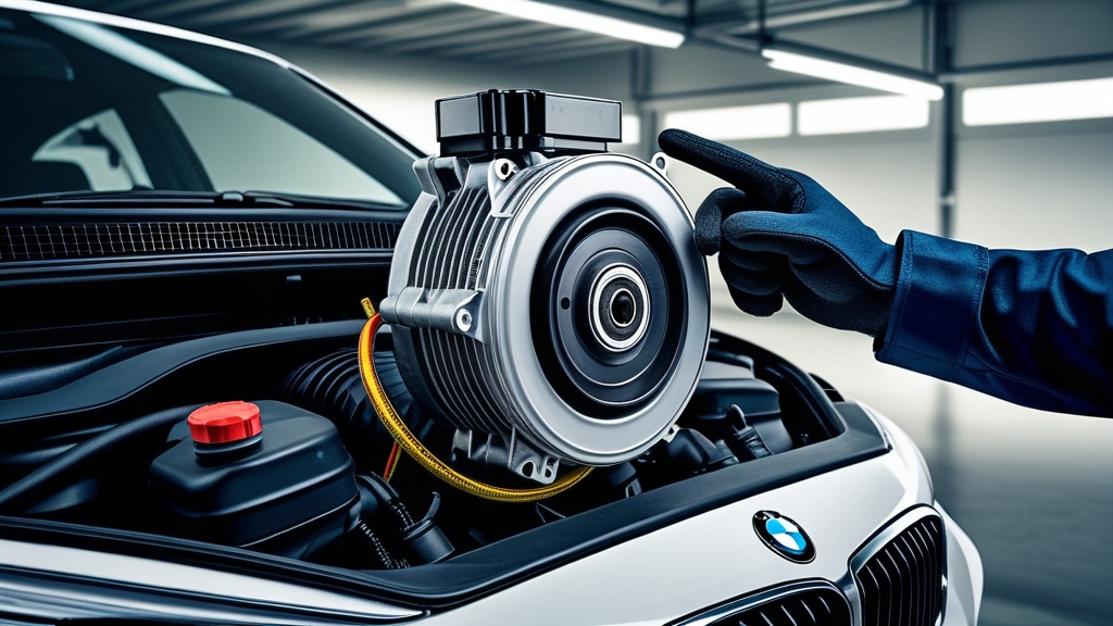 BMW 에어컨 컴프레서 클러치 근접 촬영
