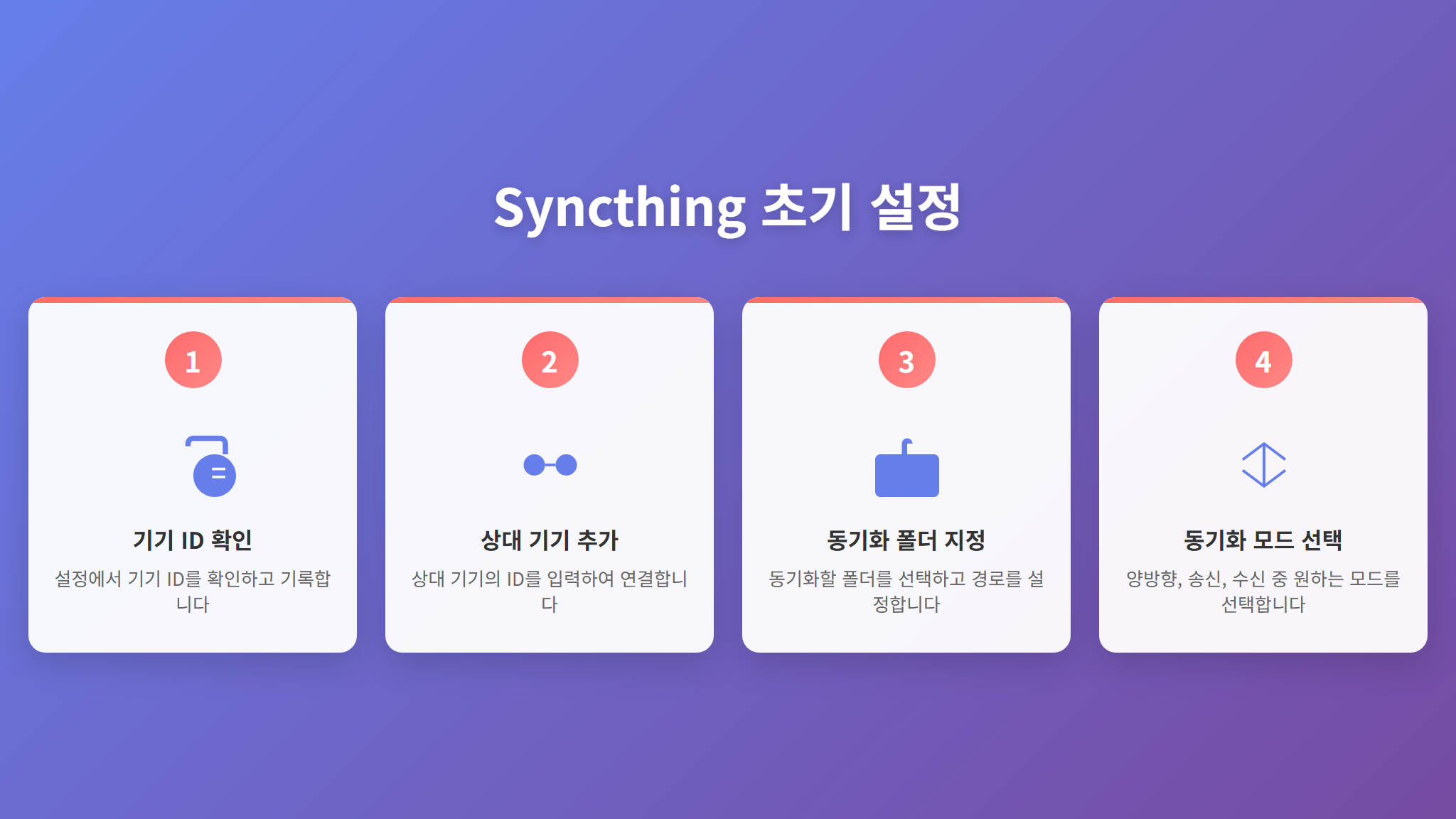 Syncthing 초기 설정 4단계 가이드