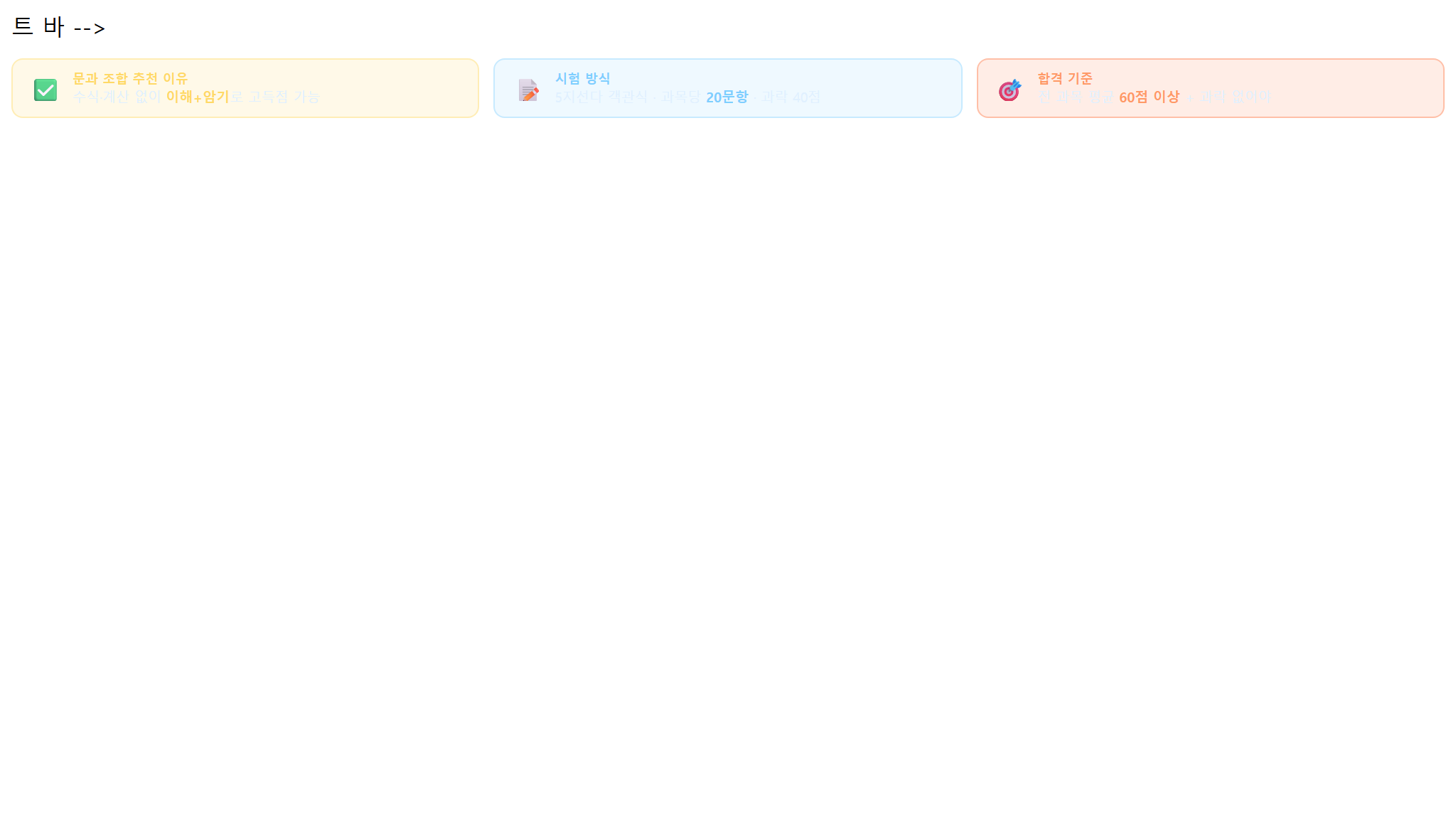 필기시험 7과목 구성과 추천 조합