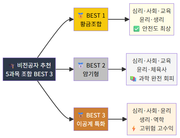 비전공자 추천 5과목 조합 BEST 3 비교