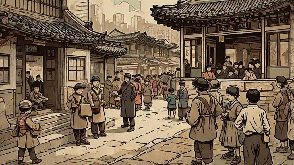 1923년 어린이날 전단지를 나누는 방정환