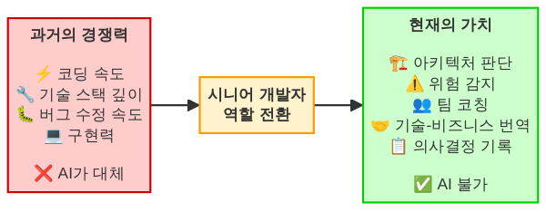 시니어 개발자 역할 전환 다이어그램
